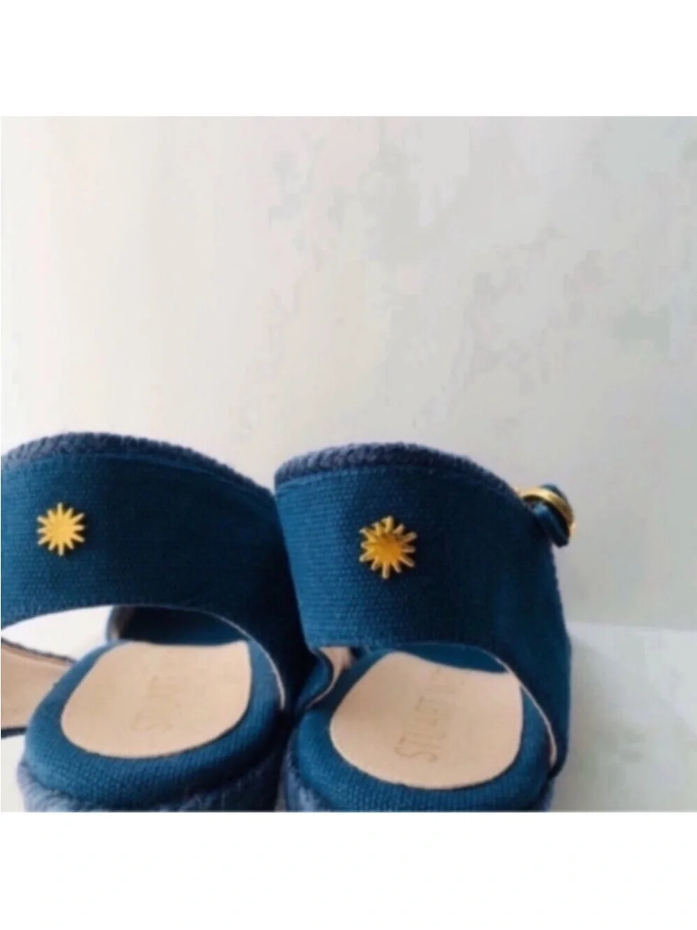 STUART WEITZMAN Wedge Espadrille - MIRELLA Navy Blue Wedge Espadrille Sandals